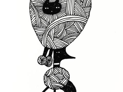  可爱动物手绘，创意童趣插画，猫咪动物插画，治愈系插画，可爱儿 