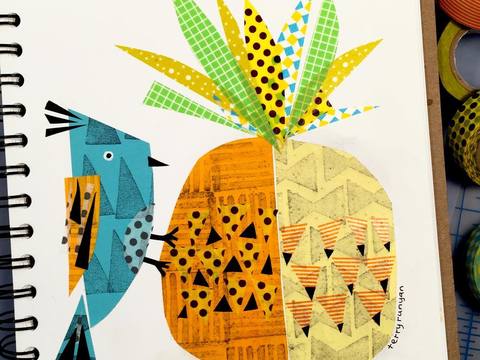  可爱动物手绘，创意童趣插画，猫咪动物插画，治愈系插画，可爱儿 