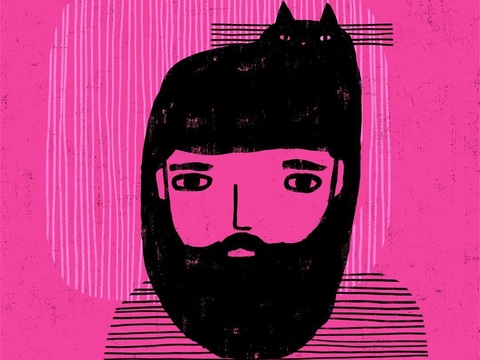  可爱动物手绘，创意童趣插画，猫咪动物插画，治愈系插画，可爱儿 