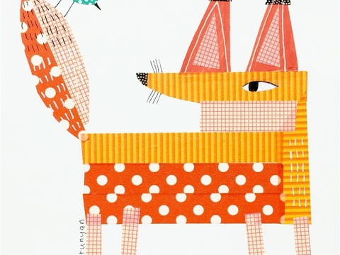  可爱动物手绘，创意童趣插画，猫咪动物插画，治愈系插画，可爱儿 