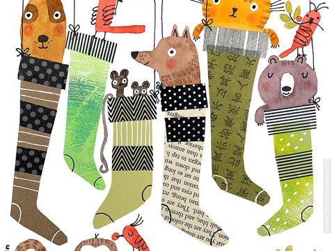  可爱动物手绘，创意童趣插画，猫咪动物插画，治愈系插画，可爱儿 