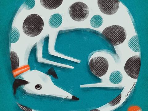  可爱动物手绘，创意童趣插画，猫咪动物插画，治愈系插画，可爱儿 