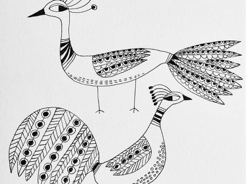  可爱动物手绘，创意童趣插画，猫咪动物插画，治愈系插画，可爱儿 