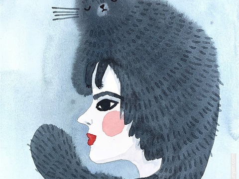  可爱动物手绘，创意童趣插画，猫咪动物插画，治愈系插画，可爱儿 