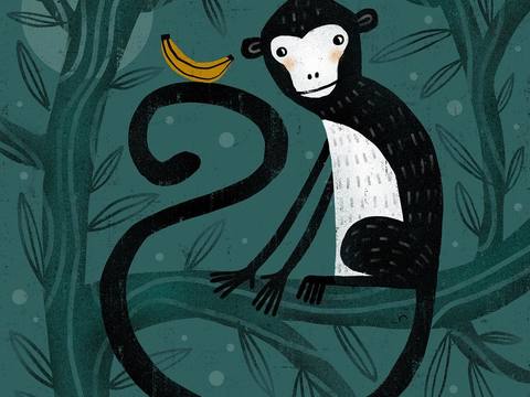  可爱动物手绘，创意童趣插画，猫咪动物插画，治愈系插画，可爱儿 