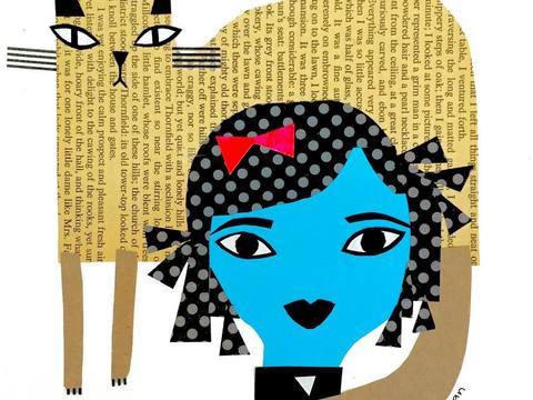  可爱动物手绘，创意童趣插画，猫咪动物插画，治愈系插画，可爱儿 