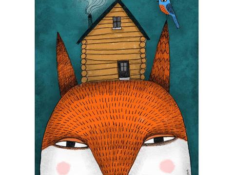  可爱动物手绘，创意童趣插画，猫咪动物插画，治愈系插画，可爱儿 