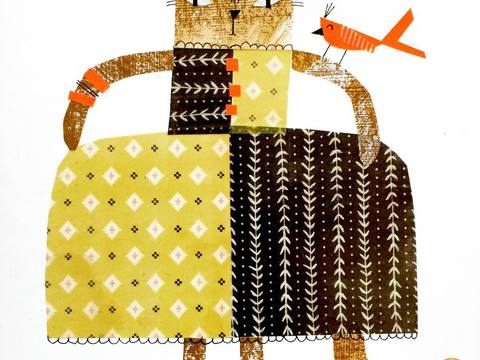  可爱动物手绘，创意童趣插画，猫咪动物插画，治愈系插画，可爱儿 