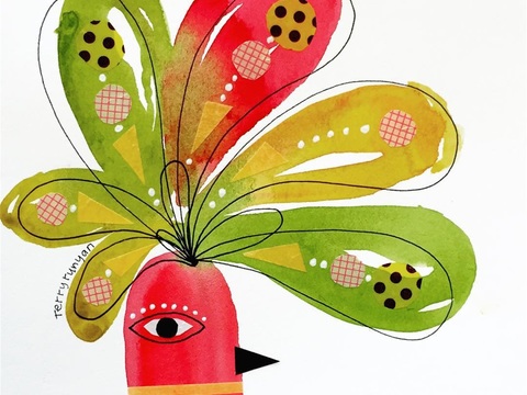  可爱动物手绘创意童趣插画猫咪动物插画治愈系插画可爱儿童插画 