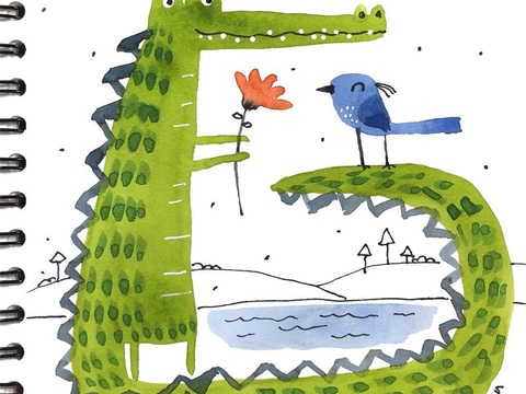  可爱动物手绘，创意童趣插画，猫咪动物插画，治愈系插画，可爱儿 