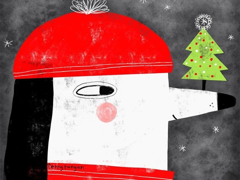  可爱动物手绘，创意童趣插画，猫咪动物插画，治愈系插画，可爱儿 