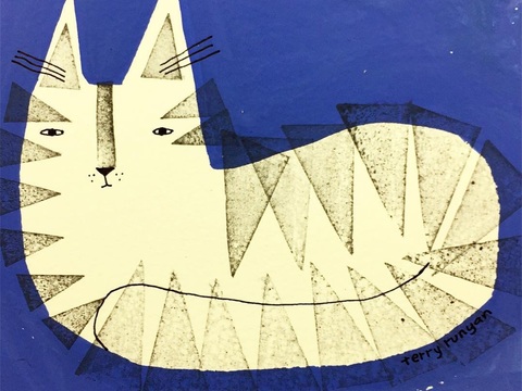  可爱动物手绘创意童趣插画猫咪动物插画治愈系插画可爱儿童插画 