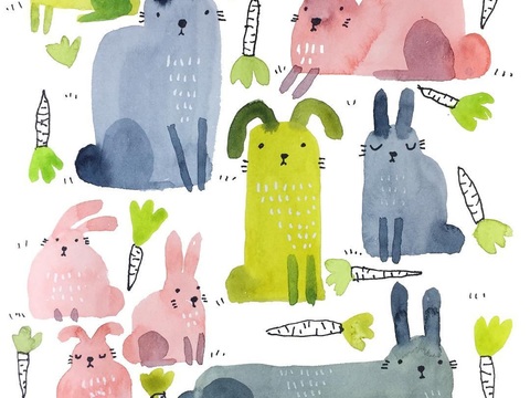  可爱动物手绘，创意童趣插画，猫咪动物插画，治愈系插画，可爱儿 