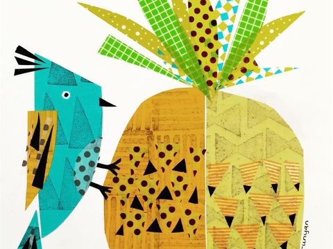  可爱动物手绘，创意童趣插画，猫咪动物插画，治愈系插画，可爱儿 