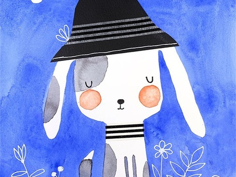  可爱动物手绘，创意童趣插画，猫咪动物插画，治愈系插画，可爱儿 