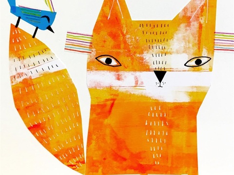  可爱动物手绘创意童趣插画猫咪动物插画治愈系插画可爱儿童插画 