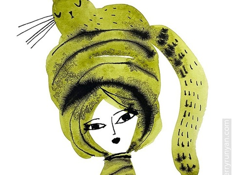  可爱动物手绘创意童趣插画猫咪动物插画治愈系插画可爱儿童插画 