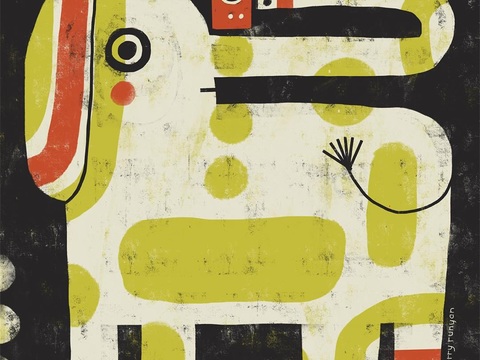  可爱动物手绘，创意童趣插画，猫咪动物插画，治愈系插画，可爱儿 