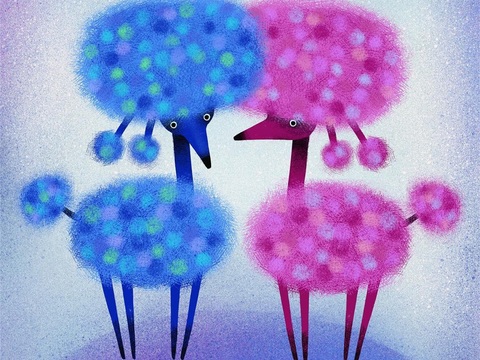  可爱动物手绘创意童趣插画猫咪动物插画治愈系插画可爱儿童插画 