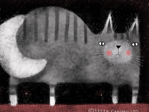  可爱动物手绘，创意童趣插画，猫咪动物插画，治愈系插画，可爱儿 