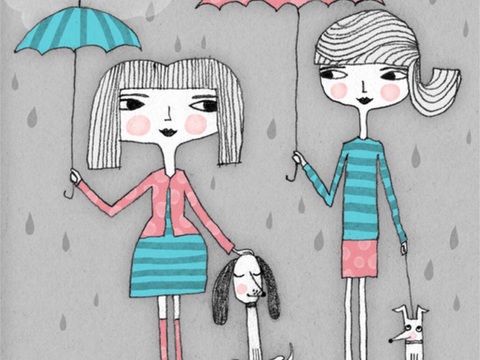  可爱动物手绘创意童趣插画猫咪动物插画治愈系插画可爱儿童插画 