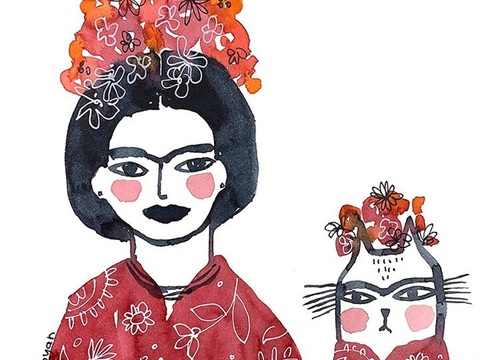  可爱动物手绘创意童趣插画猫咪动物插画治愈系插画可爱儿童插画 