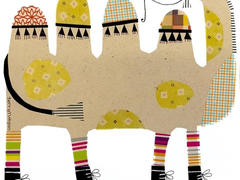  可爱动物手绘创意童趣插画猫咪动物插画治愈系插画可爱儿童插画 