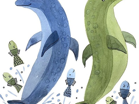  可爱动物手绘，创意童趣插画，猫咪动物插画，治愈系插画，可爱儿 