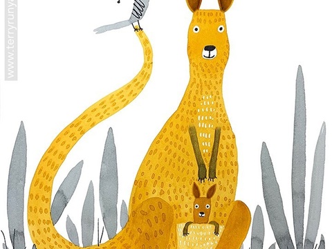  可爱动物手绘创意童趣插画猫咪动物插画治愈系插画可爱儿童插画 