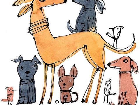  可爱动物手绘创意童趣插画猫咪动物插画治愈系插画可爱儿童插画 