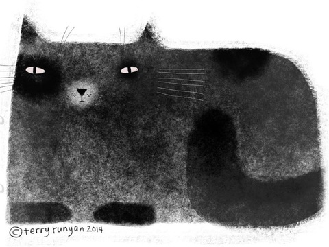  可爱动物手绘创意童趣插画猫咪动物插画治愈系插画可爱儿童插画 