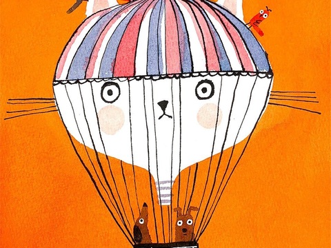  可爱动物手绘创意童趣插画猫咪动物插画治愈系插画可爱儿童插画 