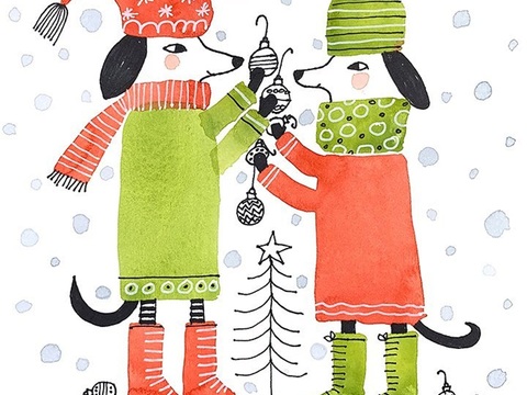  可爱动物手绘创意童趣插画猫咪动物插画治愈系插画可爱儿童插画 