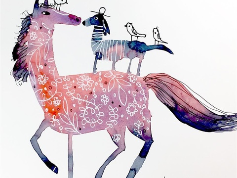  可爱动物手绘创意童趣插画猫咪动物插画治愈系插画可爱儿童插画 