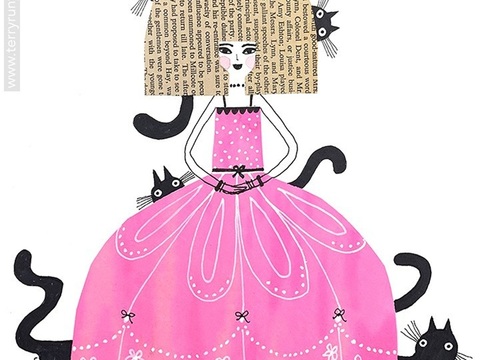  可爱动物手绘创意童趣插画猫咪动物插画治愈系插画可爱儿童插画 