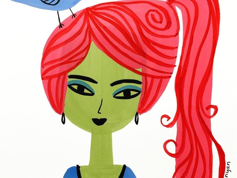  可爱动物手绘创意童趣插画猫咪动物插画治愈系插画可爱儿童插画 