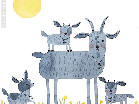  可爱动物手绘创意童趣插画猫咪动物插画治愈系插画可爱儿童插画 