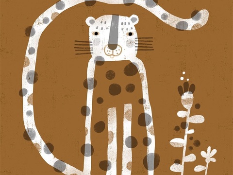  可爱动物手绘创意童趣插画猫咪动物插画治愈系插画可爱儿童插画 