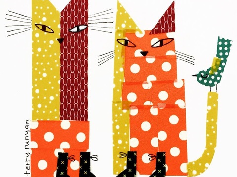  可爱动物手绘创意童趣插画猫咪动物插画治愈系插画可爱儿童插画 