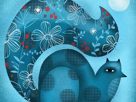  可爱动物手绘，创意童趣插画，猫咪动物插画，治愈系插画，可爱儿 