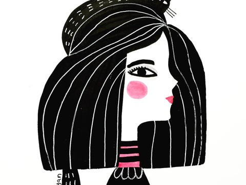  可爱动物手绘创意童趣插画猫咪动物插画治愈系插画可爱儿童插画 