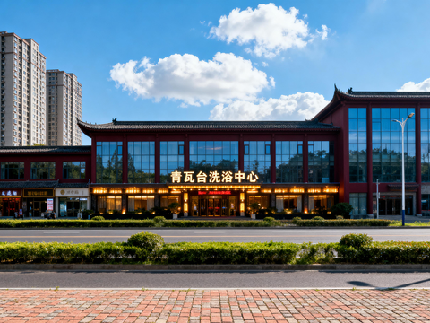  现代街景 街道 大街 门面房窗景 