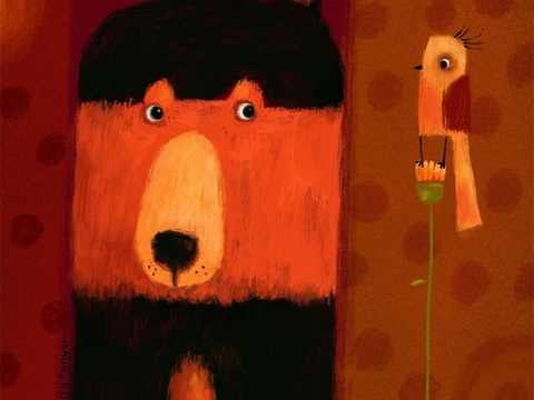  可爱动物手绘创意童趣插画猫咪动物插画治愈系插画可爱儿童插画 