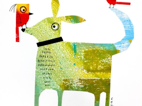  可爱动物手绘创意童趣插画猫咪动物插画治愈系插画可爱儿童插画 