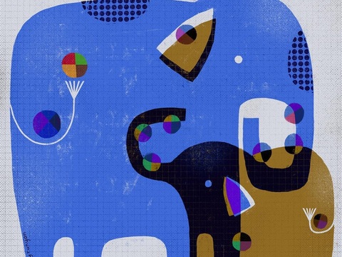  可爱动物手绘创意童趣插画猫咪动物插画治愈系插画可爱儿童插画 