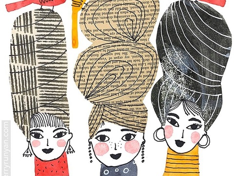  可爱动物手绘创意童趣插画猫咪动物插画治愈系插画可爱儿童插画 