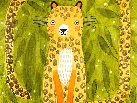  可爱动物手绘创意童趣插画猫咪动物插画治愈系插画可爱儿童插画 