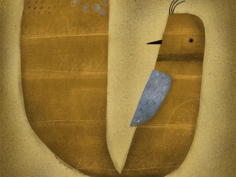  可爱动物手绘创意童趣插画猫咪动物插画治愈系插画可爱儿童插画 