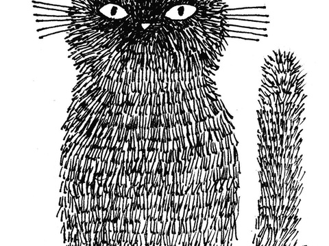  可爱动物手绘创意童趣插画猫咪动物插画治愈系插画可爱儿童插画 