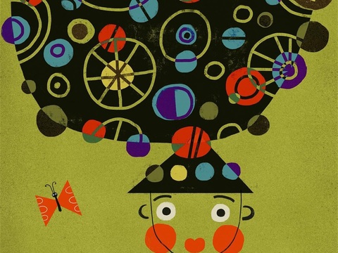  可爱动物手绘创意童趣插画猫咪动物插画治愈系插画可爱儿童插画 